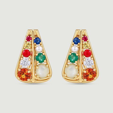 Vibrant Parallel Gold Hoop Earrings