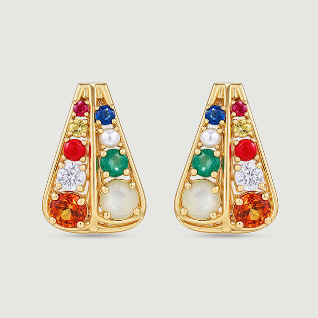 Vibrant Parallel Gold Hoop Earrings,,hi-res image number null