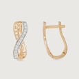 Infinity Chic Gold & Diamond Hoop Earrings,,hi-res view 4