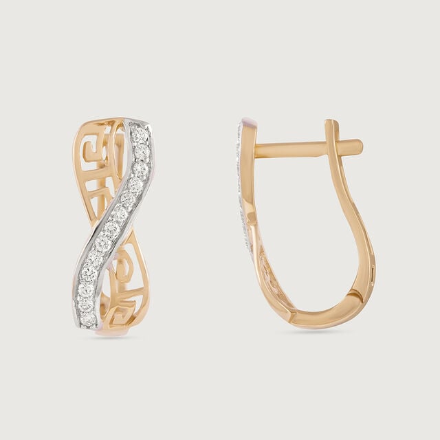 Infinity Chic Gold & Diamond Hoop Earrings,,hi-res image number null
