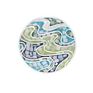 Rhythmic 92.5 Silver Pendant In Blue & Green