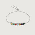 Rainbow Sparkle Multi-Coloured Silver Bracelet,,hi-res view 2