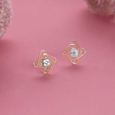 Twisted Glow Diamond Stud Earrings