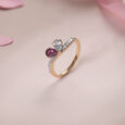 Rosy Toi et Moi Diamond & Gold Ring,,hi-res view 1