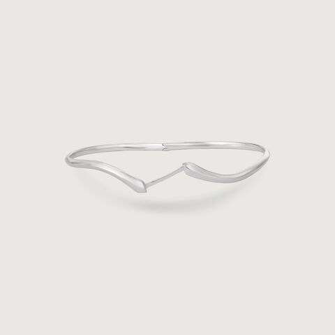 Sleek Contoured Silver Bangle