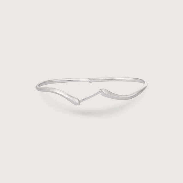 Sleek Contoured Silver Bangle,,hi-res image number null