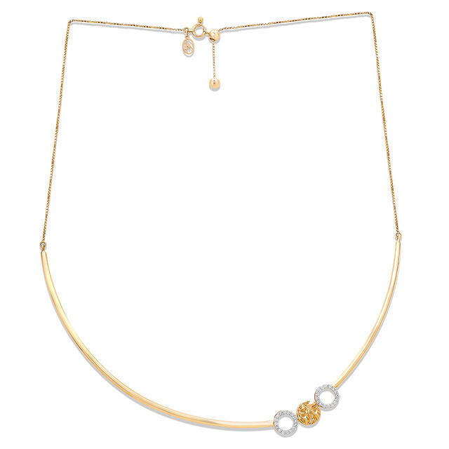 14KT Yellow Gold Radiant Tri-Circle Diamond Necklace,,hi-res image number null