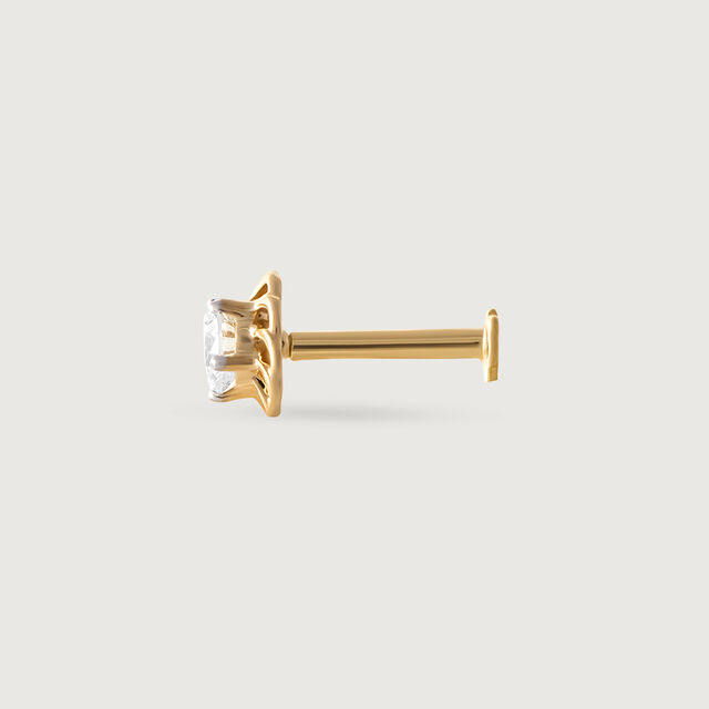 Ethereal Glow Gold and Diamond Nose Pin,,hi-res image number null