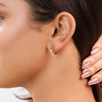 Wave Pattern Gold Hoop Earrings,,hi-res view 2