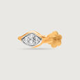 14KT Yellow Gold Diamond Nose Pin,,hi-res view 4