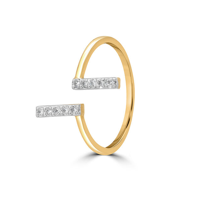 14KT Yellow Gold Radiant Orbit Adjustable Diamond Ring,,hi-res image number null