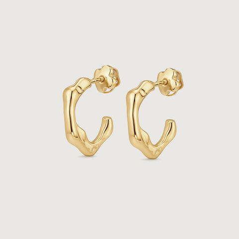 Organic Sculpt Gold Hoop Earrings