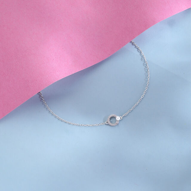 Chic Loop Silver Anklet,,hi-res image number null
