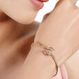 14 KT Yellow Gold Charming Leafy Diamond Bangle,,hi-res view 3
