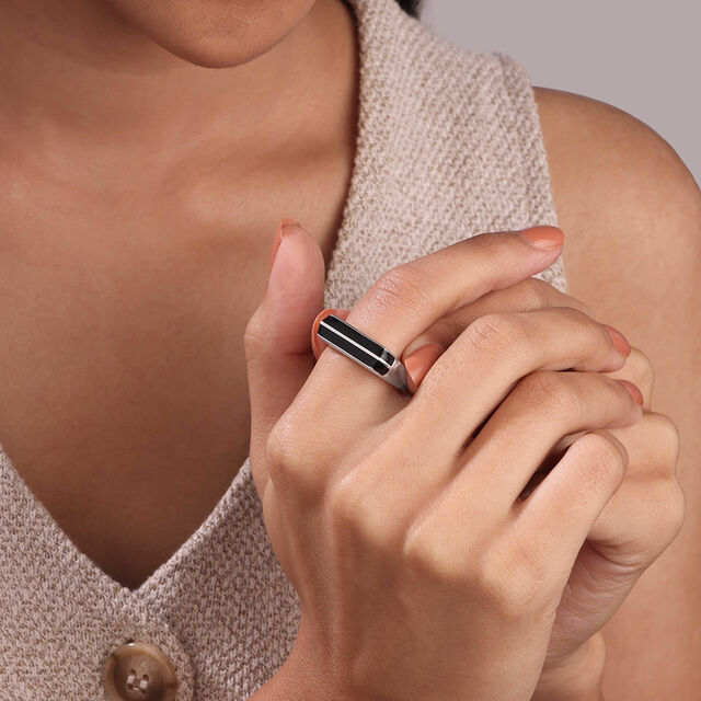 Modern Contour Silver Ring,,hi-res image number null