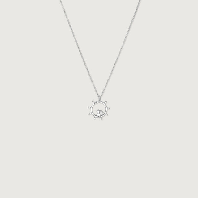 Radiant Halo Silver Necklace,,hi-res image number null