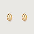 Facet Teardrop Gold Stud Earrings,,hi-res view 3