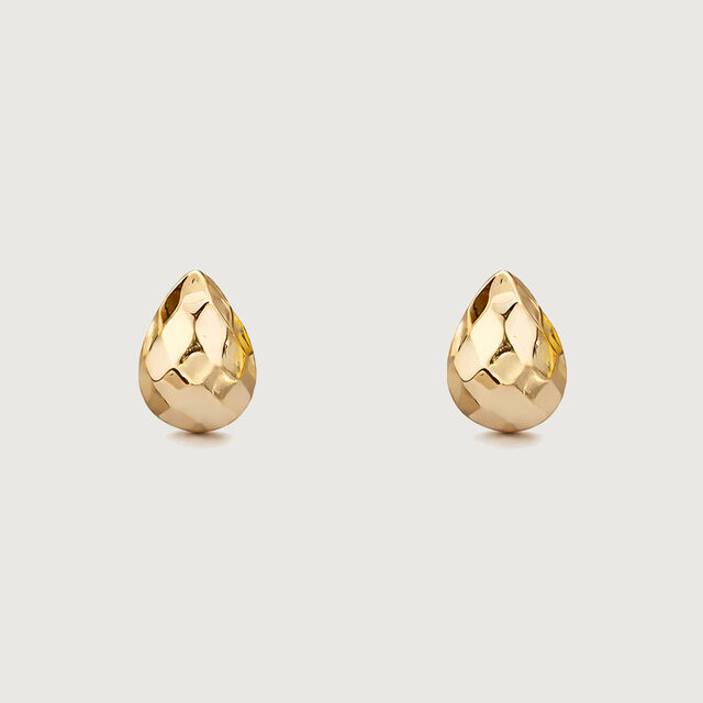 Facet Teardrop Gold Stud Earrings,,hi-res image number null
