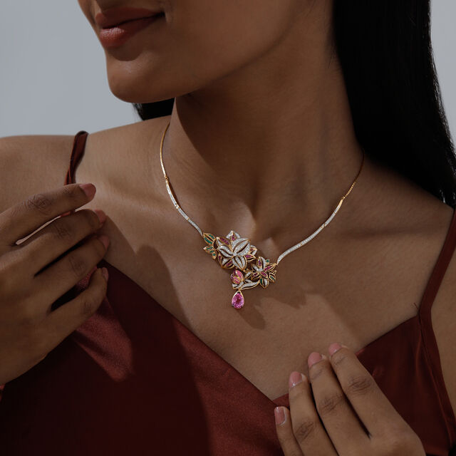Vibrant Blossom Diamond Necklace,,hi-res image number null