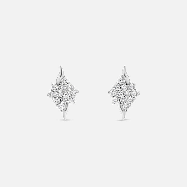 Luminous Radiant Silver Stud Earrings,,hi-res image number null