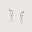 Dainty Drip Silver Hoop Earrings,,hi-res view 3