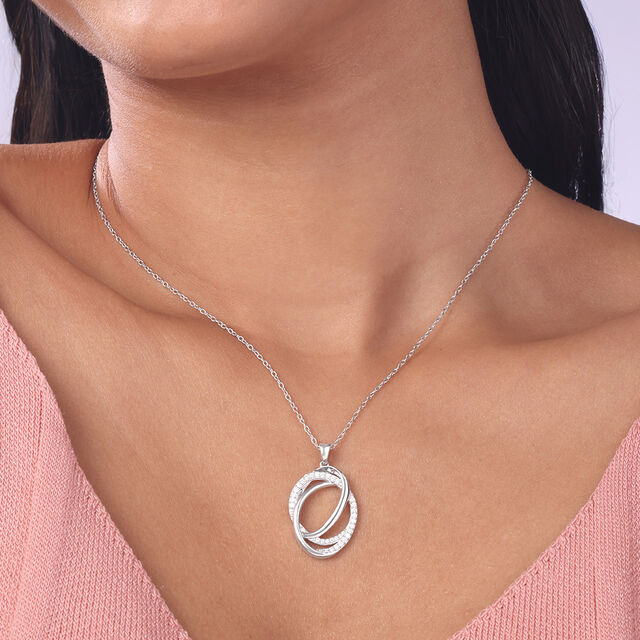 Contemporary Triangle Silver Necklace,,hi-res image number null
