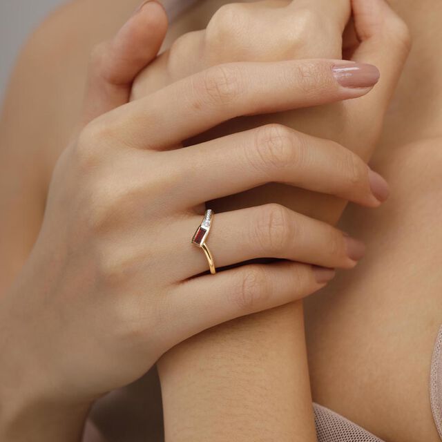 Crimson Arc Diamond Ring,,hi-res image number null