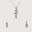 Twisted Bold Silver Earrings and Pendant Set,,hi-res view 3