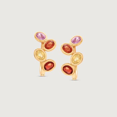 Vivid Charm Sapphire Hoop Earrings