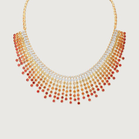 Sunset Spectrum Sapphires & Diamond Necklace