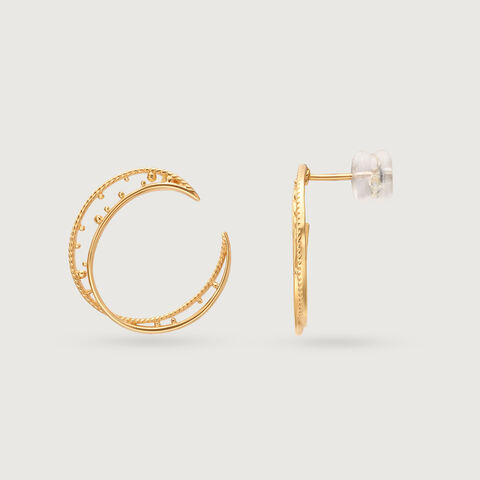 Universe Swirls 14Kt Hoop Earring