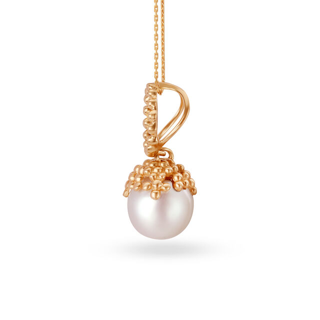 14KT Yellow Gold Pearl Pendant,,hi-res image number null
