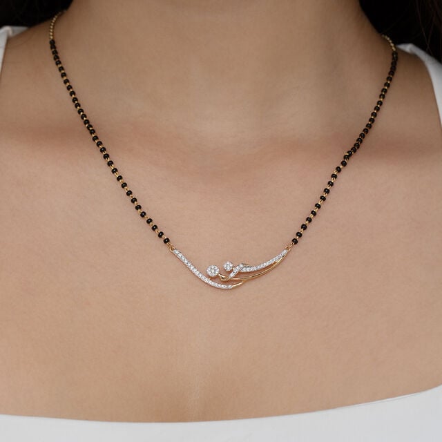 Graceful Swirl Gold and Diamond Mangalsutra,,hi-res image number null
