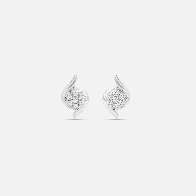 Elegant Swirl Silver Stud Earrings,,hi-res image number null