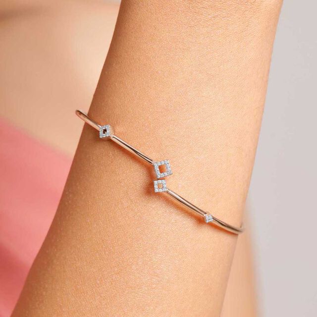 Edgy Glimmer Diamond Bangle,,hi-res image number null