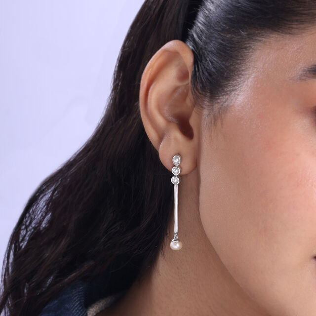 Glow Cascade Silver Drop Earrings,,hi-res image number null