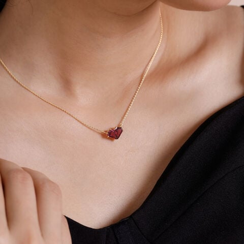 Playful Faceted Pink Garnet Necklace