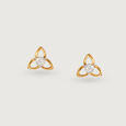 Trinity Bloom 14 Kt Gold and Diamond Stud Earrings,,hi-res view 3