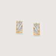 Radiant Frame Diamond Hoop Earrings,,hi-res view 5