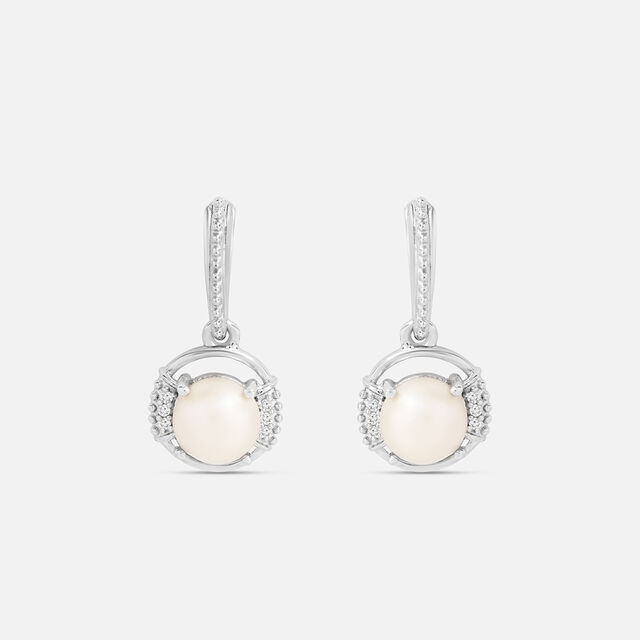 Exquisite Pearl Silver Stud Earrings,,hi-res image number null