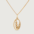 Leafy Elegance Gold Pendant,,hi-res view 3