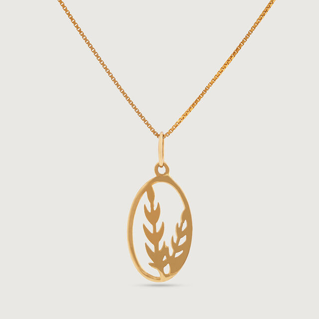 Leafy Elegance Gold Pendant,,hi-res image number null