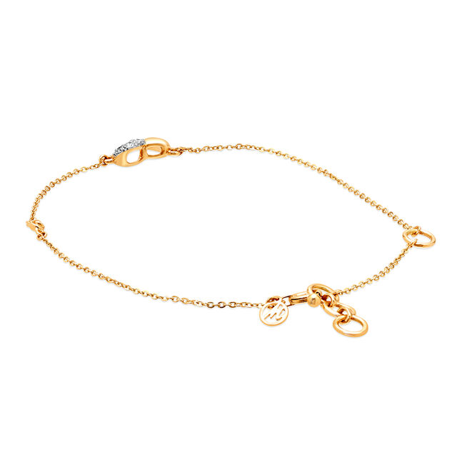 14KT Yellow Gold Piece of Heart Diamond Bracelet,,hi-res image number null