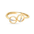 14KT Yellow Gold Gleaming Circles Diamond Ring,,hi-res view 2