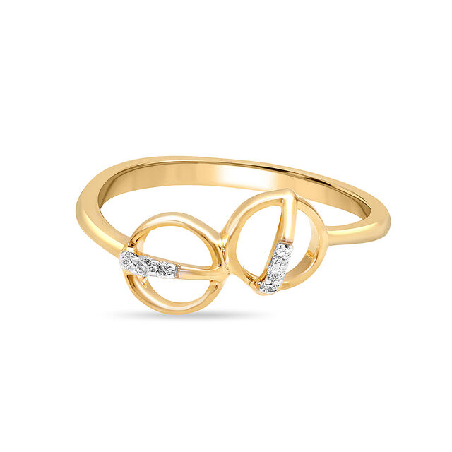 14KT Yellow Gold Gleaming Circles Diamond Ring,,hi-res image number null