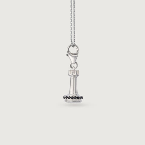 Regal Rook Silver Chess Charm