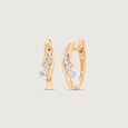 Gleaming Curve Diamond Hoop Earrings,,hi-res view 4