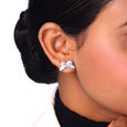 Blissful Ladybug Silver Stud Earrings,,hi-res view 2
