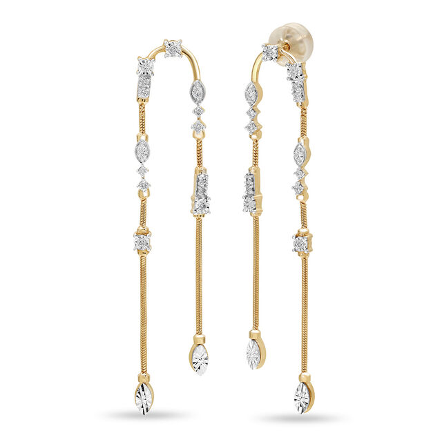 14 Yellow Gold Story Of Miracles Diamond Drop Earrings,,hi-res view 3