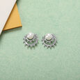 Lustrous Pearl Silver Stud Earrings,,hi-res view 1